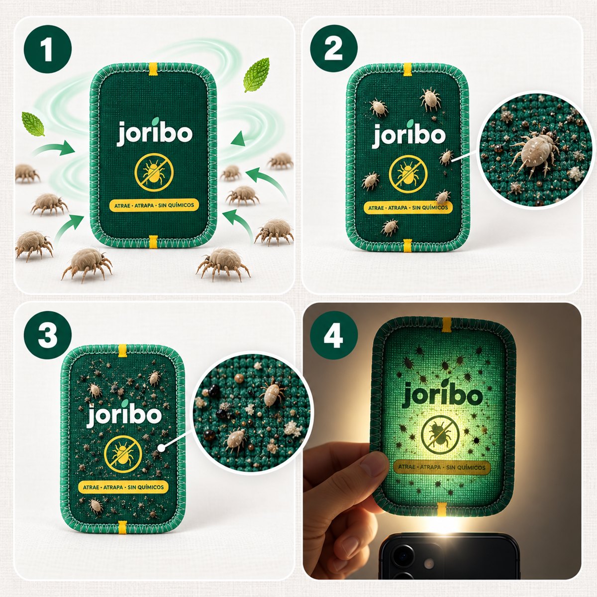 La tarjeta atrae los ácaros del colchón